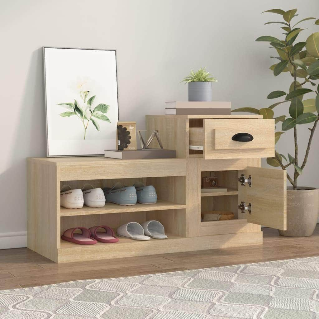 Elegance in Every Step: White Engineered Wood Shoe Cabinet