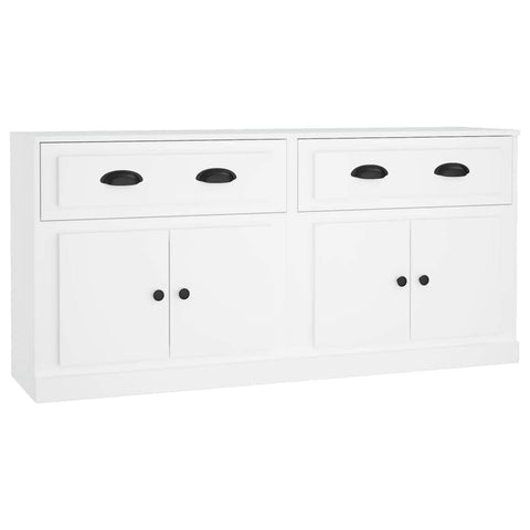 Elegant 2-Piece White Engineered Wood Sideboard Set