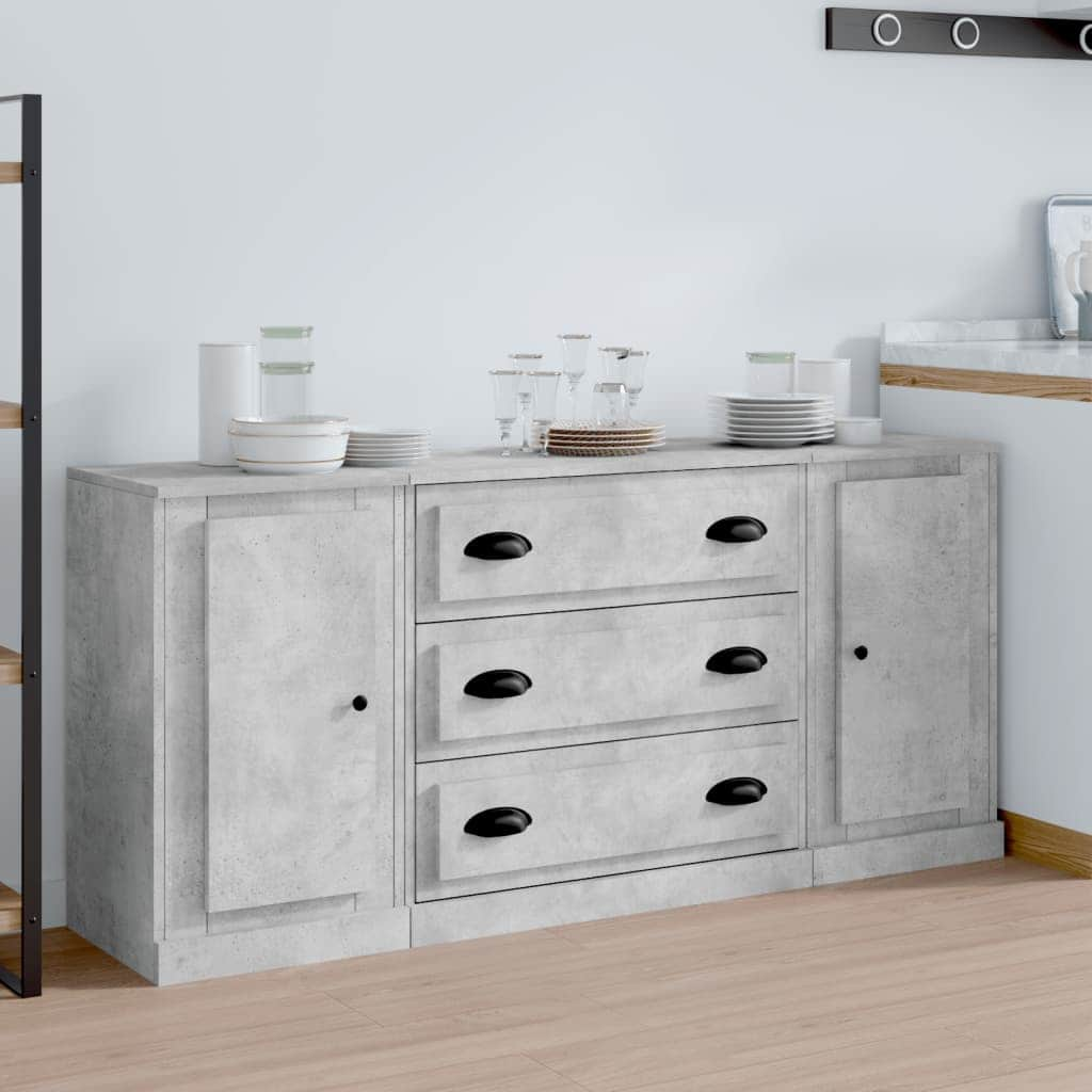 Elegant 3-Piece White Engineered Wood Dining Ensemble