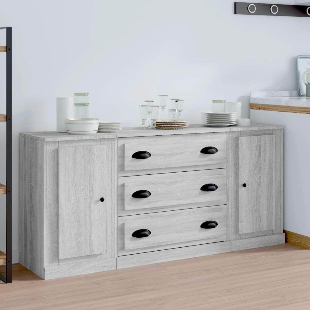 Elegant 3-Piece White Engineered Wood Dining Ensemble