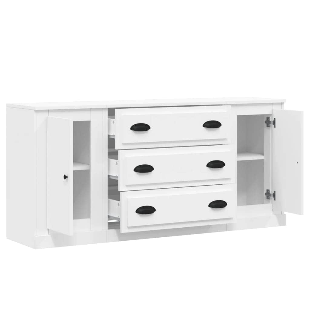 Elegant 3-Piece White Engineered Wood Dining Ensemble