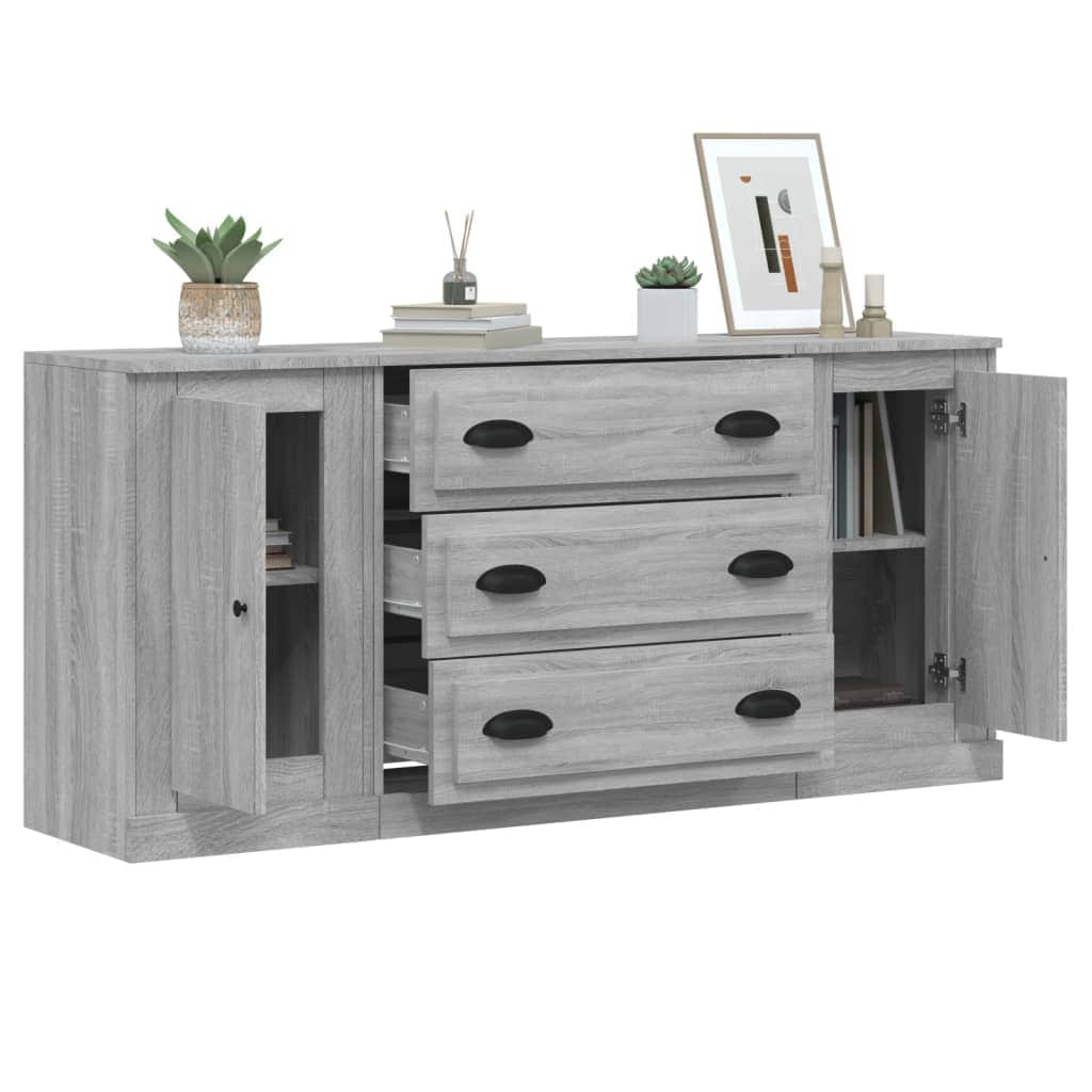 Elegant 3-Piece White Engineered Wood Dining Ensemble