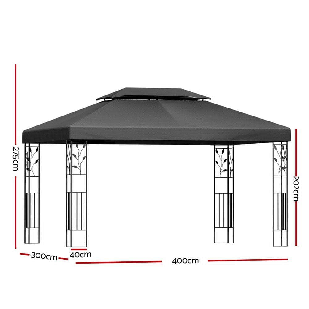 Elegant 4x3m Iron Art Gazebo: Perfect Outdoor Wedding Venue