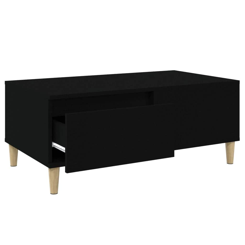 Elegant Black Engineered Wood Coffee Table