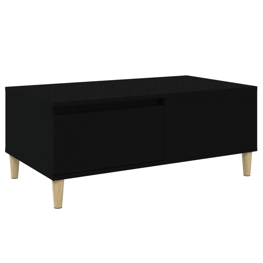 Elegant Black Engineered Wood Coffee Table