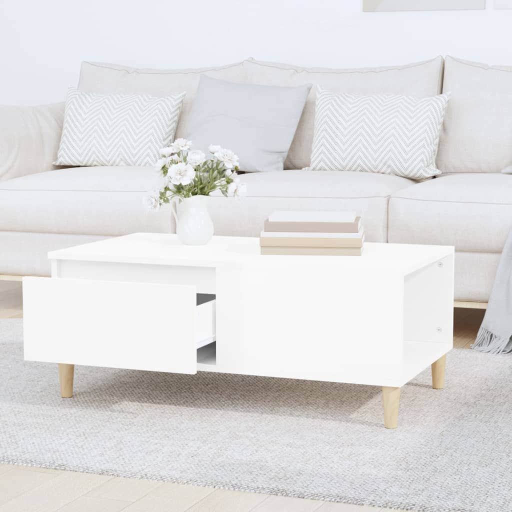 Elegant Black Engineered Wood Coffee Table