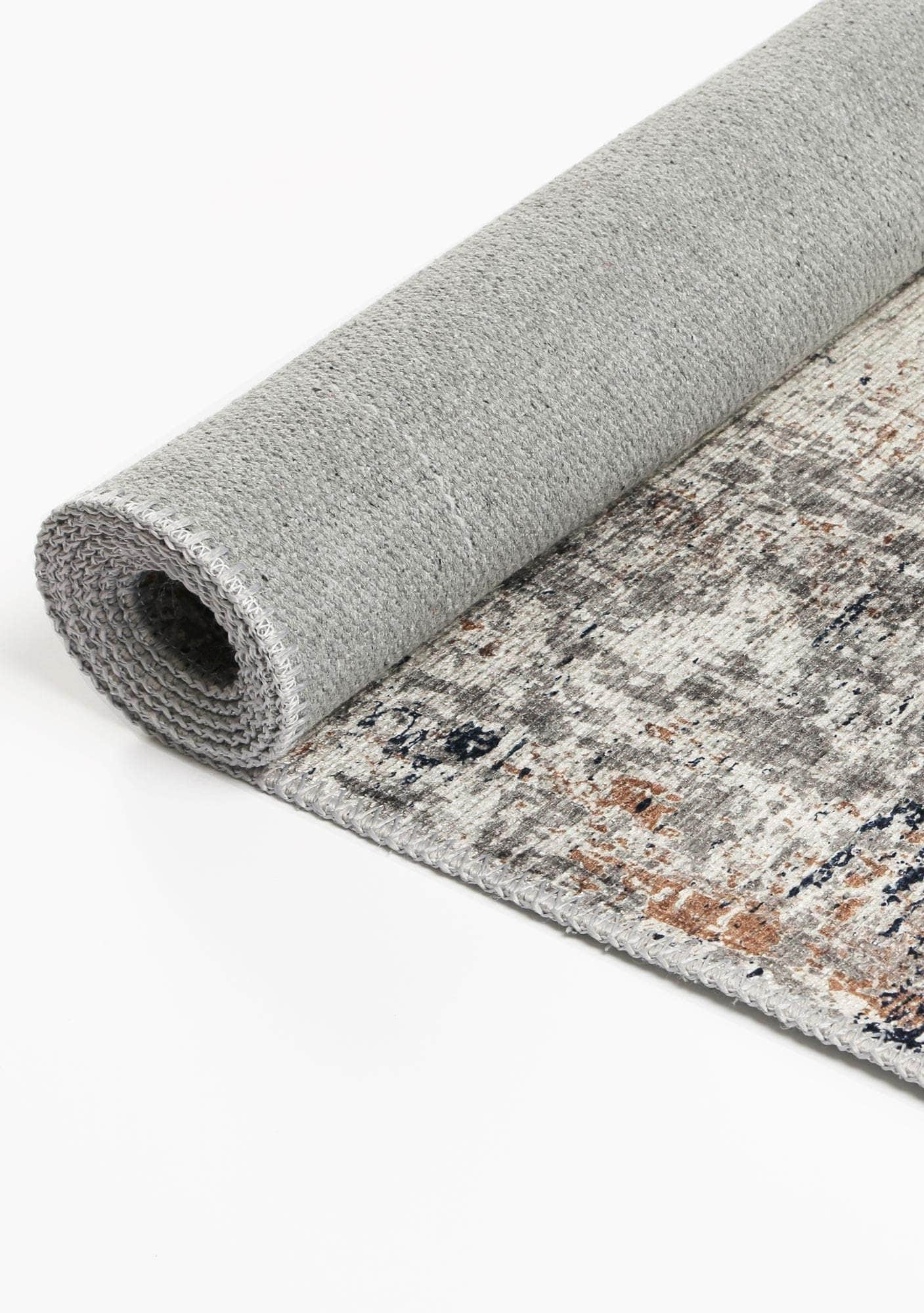 Elegant Blue-Grey Vintage Rug - 80x230