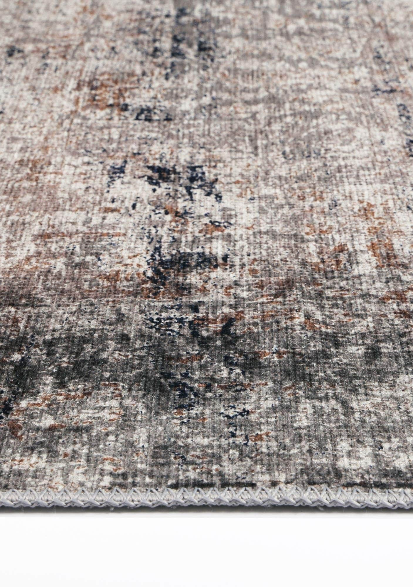 Elegant Blue-Grey Vintage Rug - 80x230