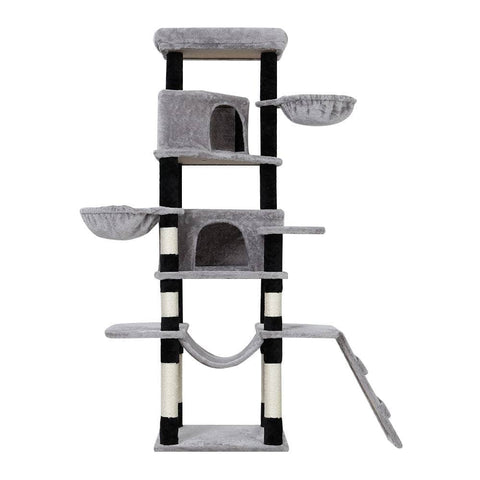 Elegant Cat Tree Tower with Scratching Posts - 161cm