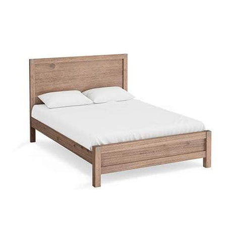 Elegant King Bed Frame in Solid Acacia Wood - Oak