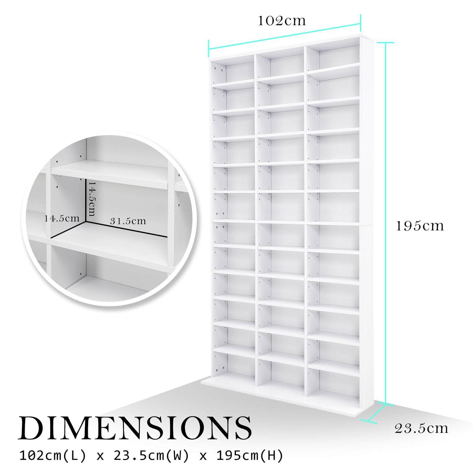 Elegant Media Organization Adjustable Shelves Cupboard - Espresso