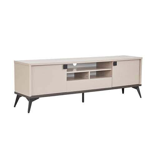 Elegant TV Cabinet with Drawer - Champagne Finish