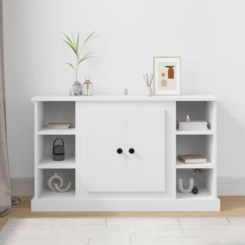 Elegant White Engineered Wood Sideboard