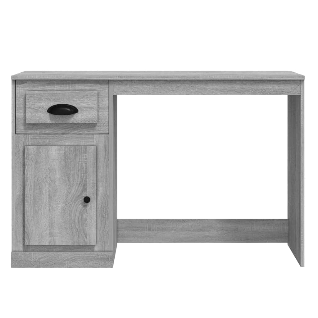 Elegant White Study Desk with Integrated Storage