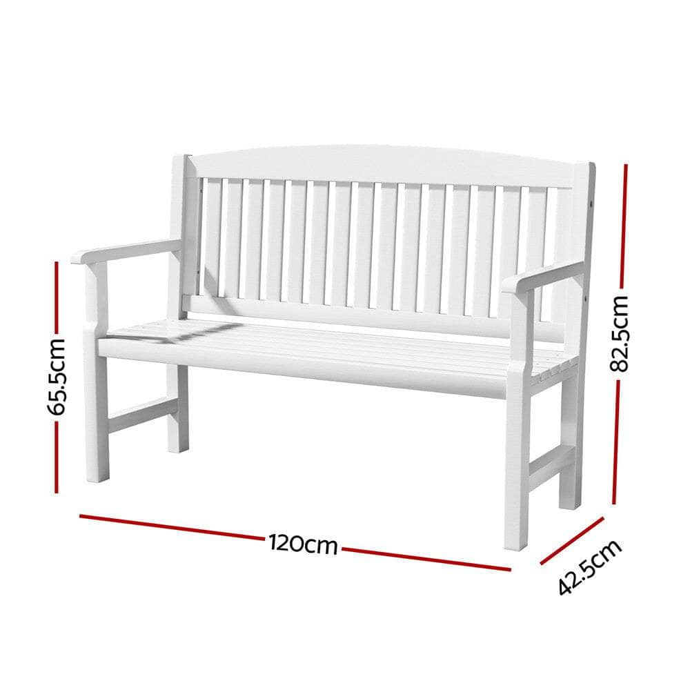 Elegant White Wooden Garden Bench