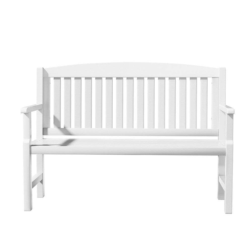 Elegant White Wooden Garden Bench