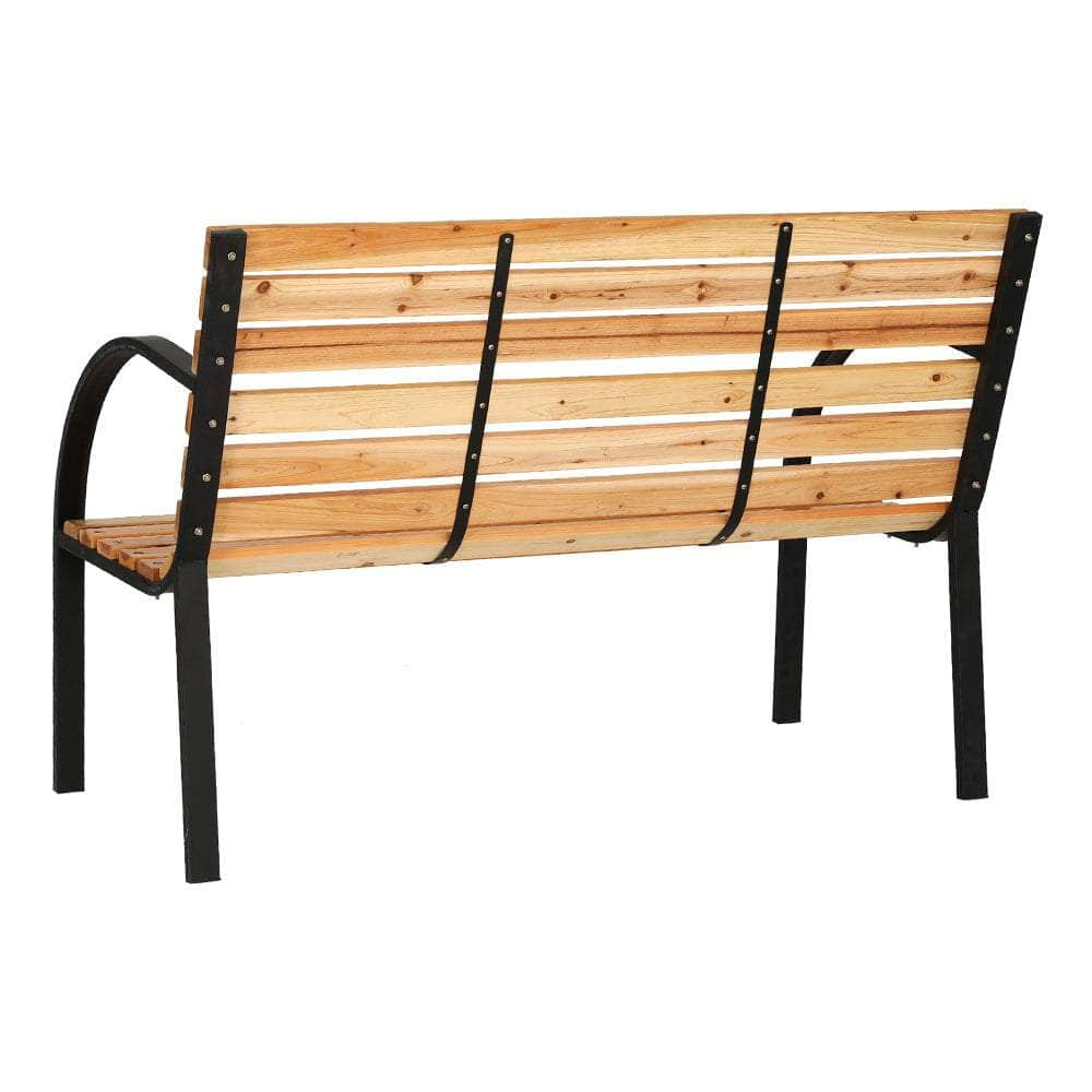 Elegant Wooden Steel Garden Bench