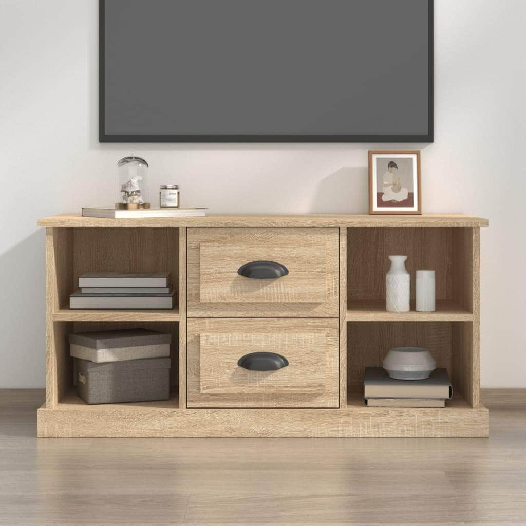 Elegantly Minimalist White Engineered Wood TV Cabinet