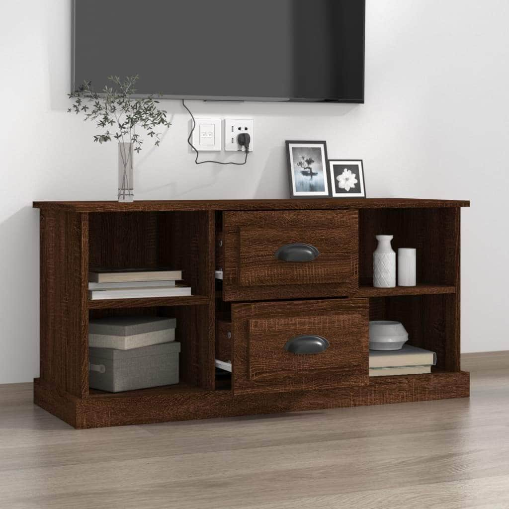 Elegantly Minimalist White Engineered Wood TV Cabinet