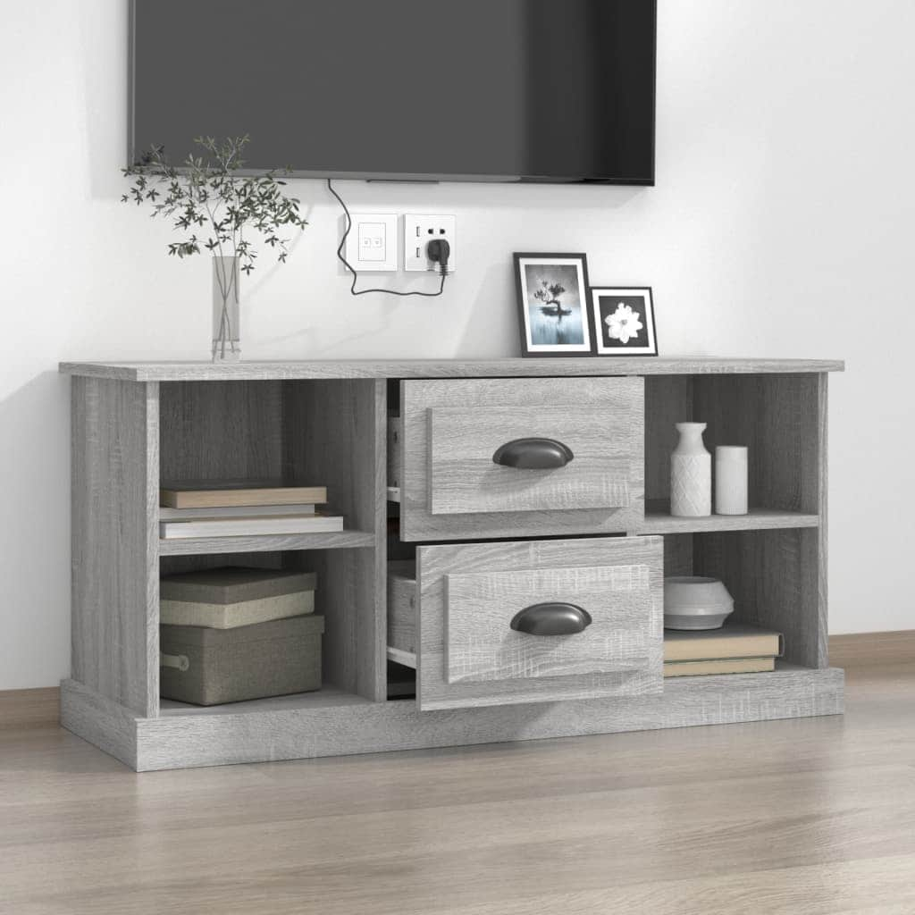 Elegantly Minimalist White Engineered Wood TV Cabinet