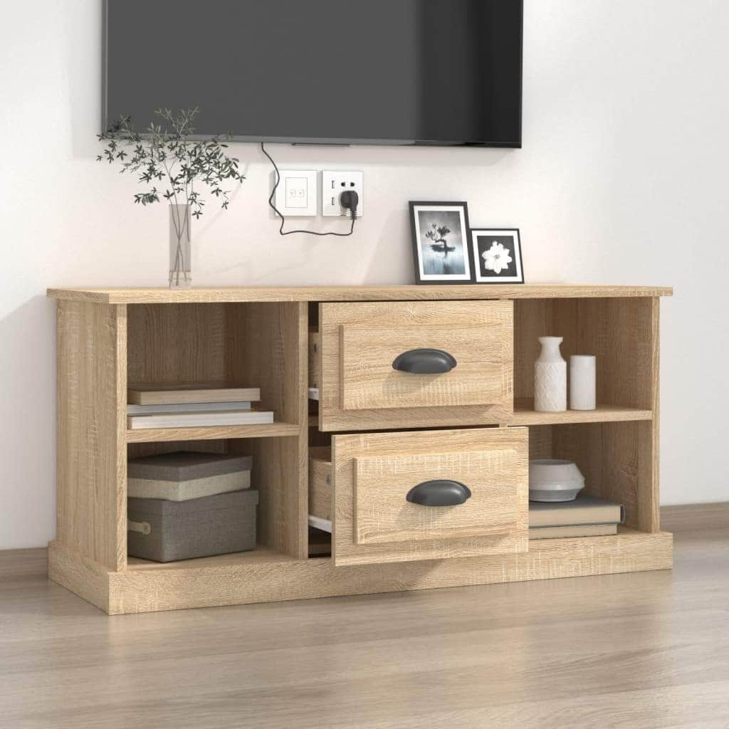 Elegantly Minimalist White Engineered Wood TV Cabinet