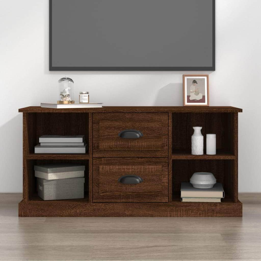 Elegantly Minimalist White Engineered Wood TV Cabinet