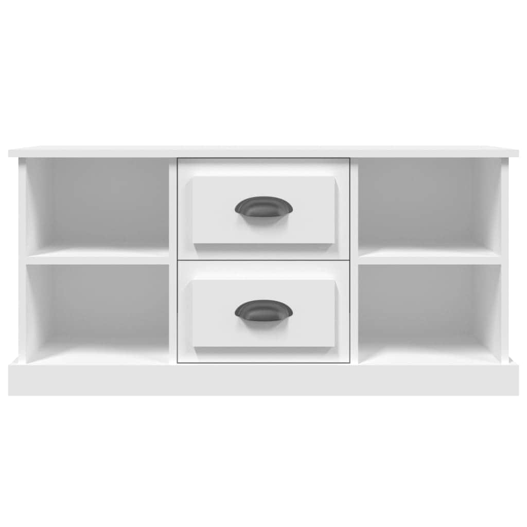 Elegantly Minimalist White Engineered Wood TV Cabinet