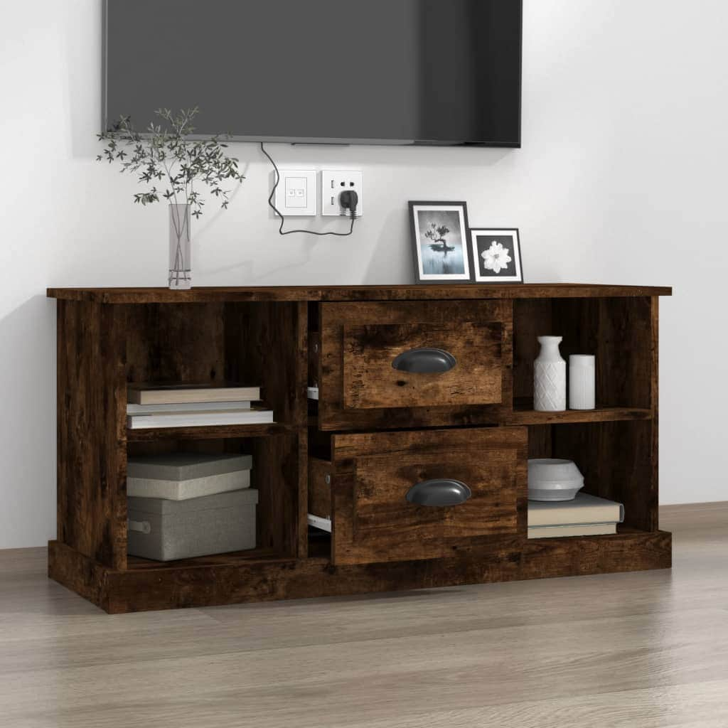 Elegantly Minimalist White Engineered Wood TV Cabinet