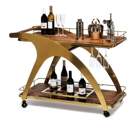 Elevate Your Entertaining with a French Brass and Wooden Drinks Trolley