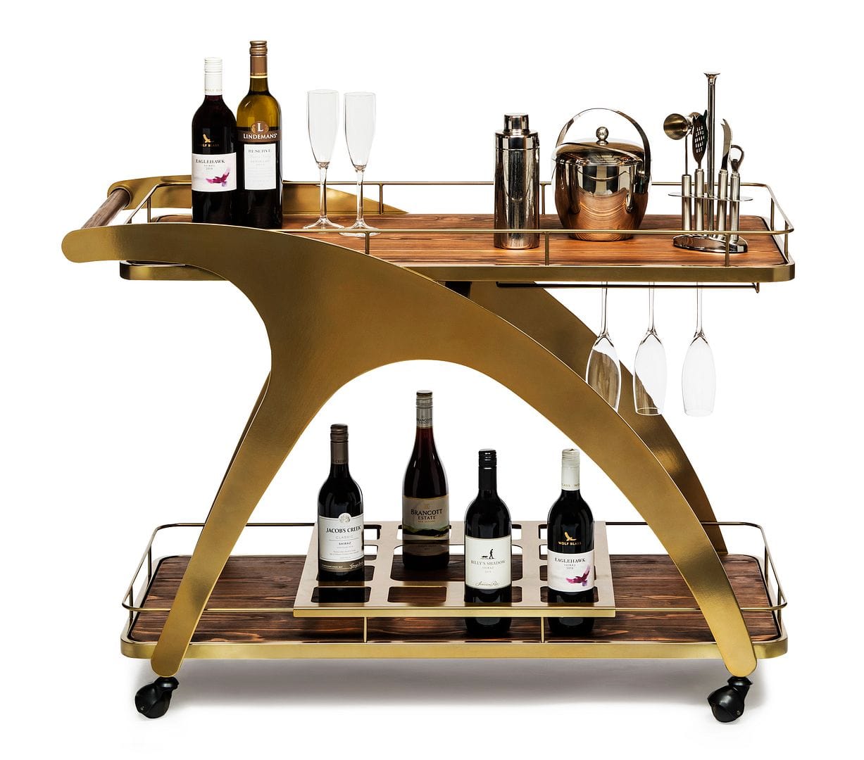 Elevate Your Entertaining with a French Brass and Wooden Drinks Trolley