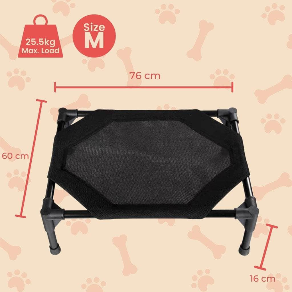 Elevated Pet Bed (M Black)