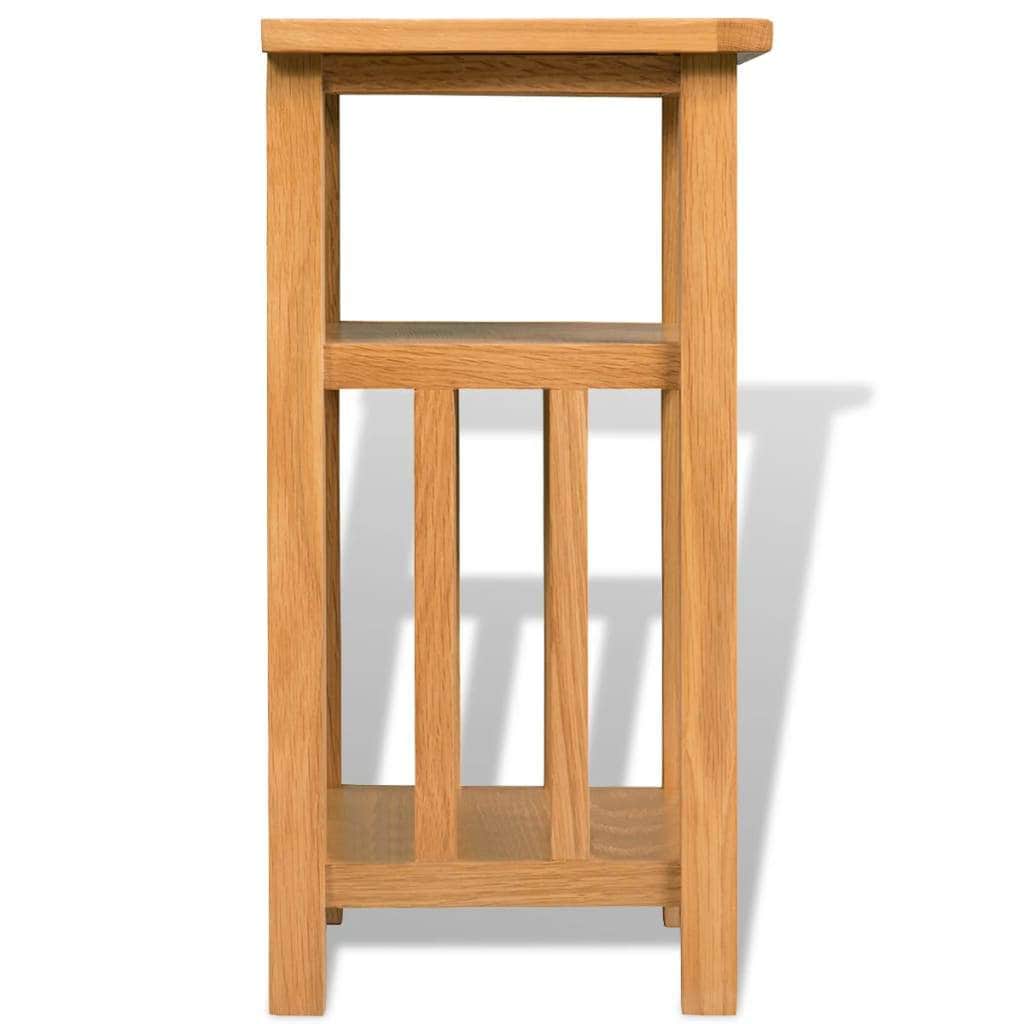 End Table with Magazine Shelf  Solid Oak Wood