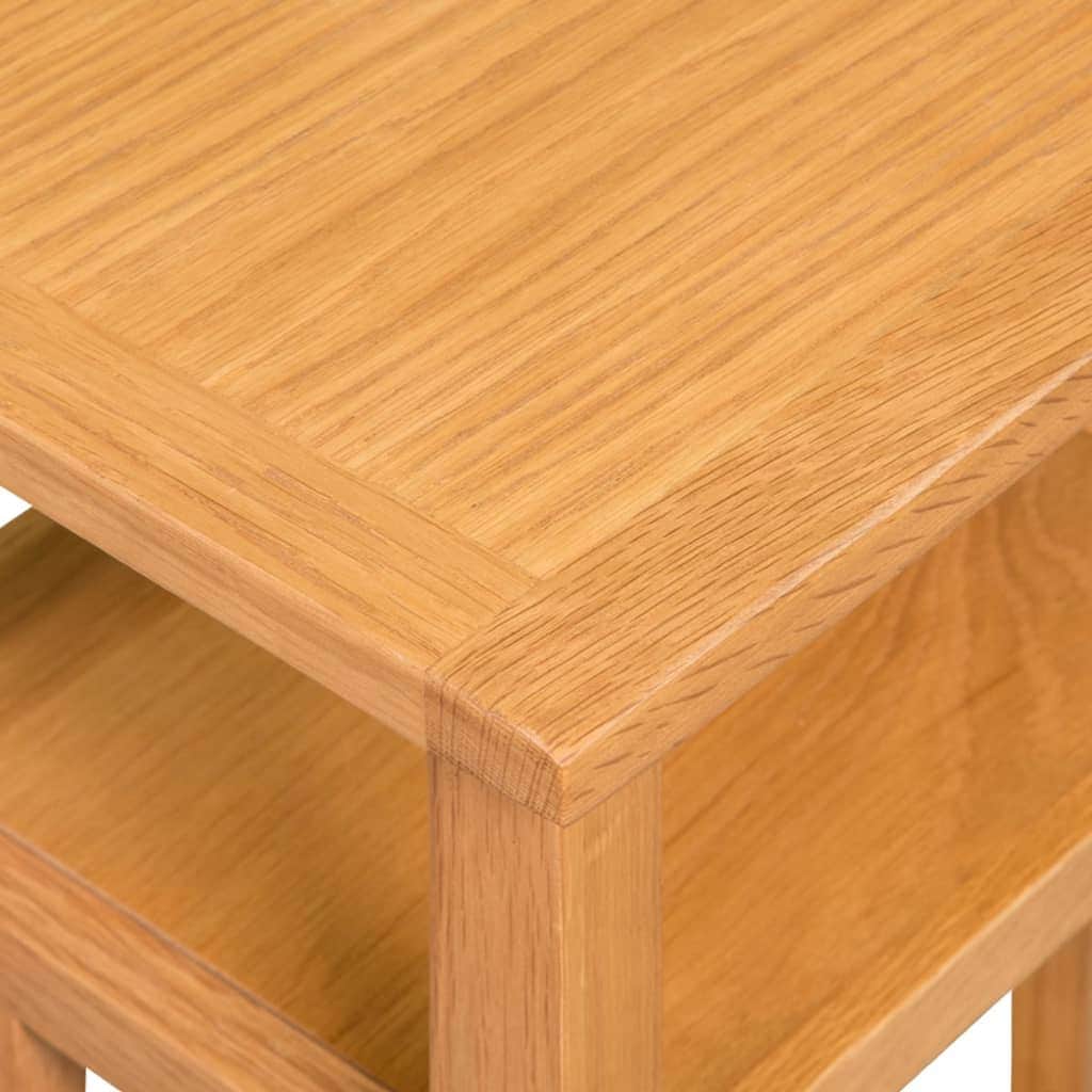 End Table with Magazine Shelf  Solid Oak Wood