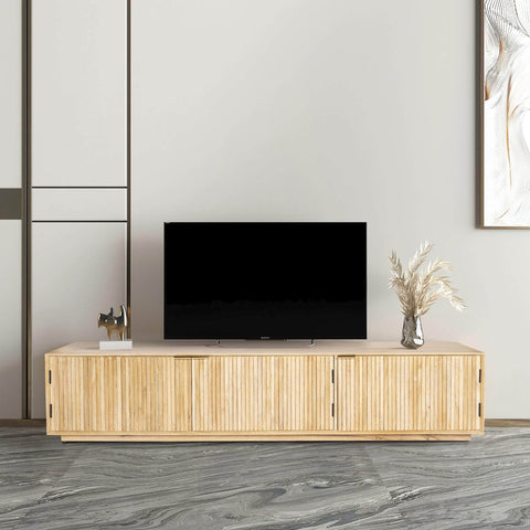 Entertainment Tv Unit 200Cm 3 Door Solid Mango Wood - Natural