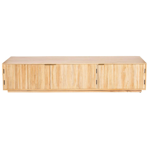 Entertainment Tv Unit 200Cm 3 Door Solid Mango Wood - Natural