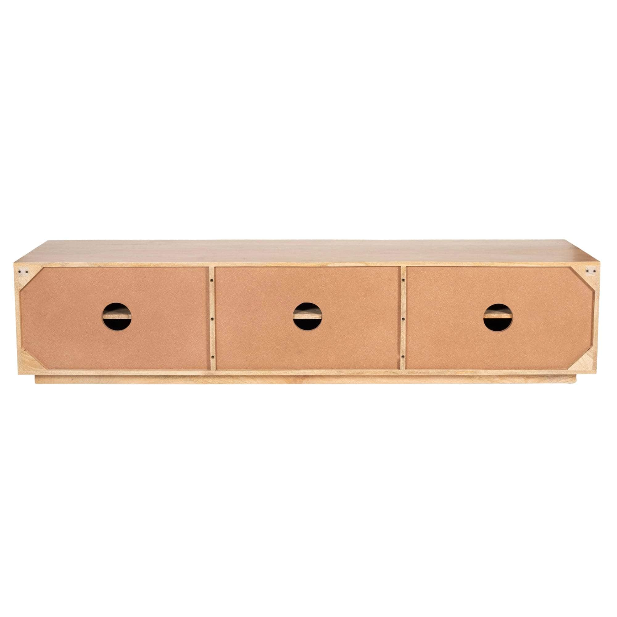 Entertainment Tv Unit 200Cm 3 Door Solid Mango Wood - Natural