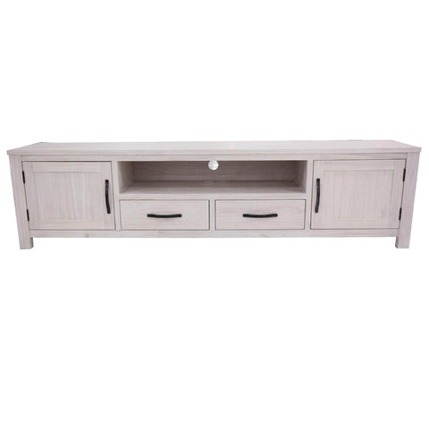 Entertainment Tv Unit 216Cm 2 Drawer 2 Door Mt Ash Wood - White