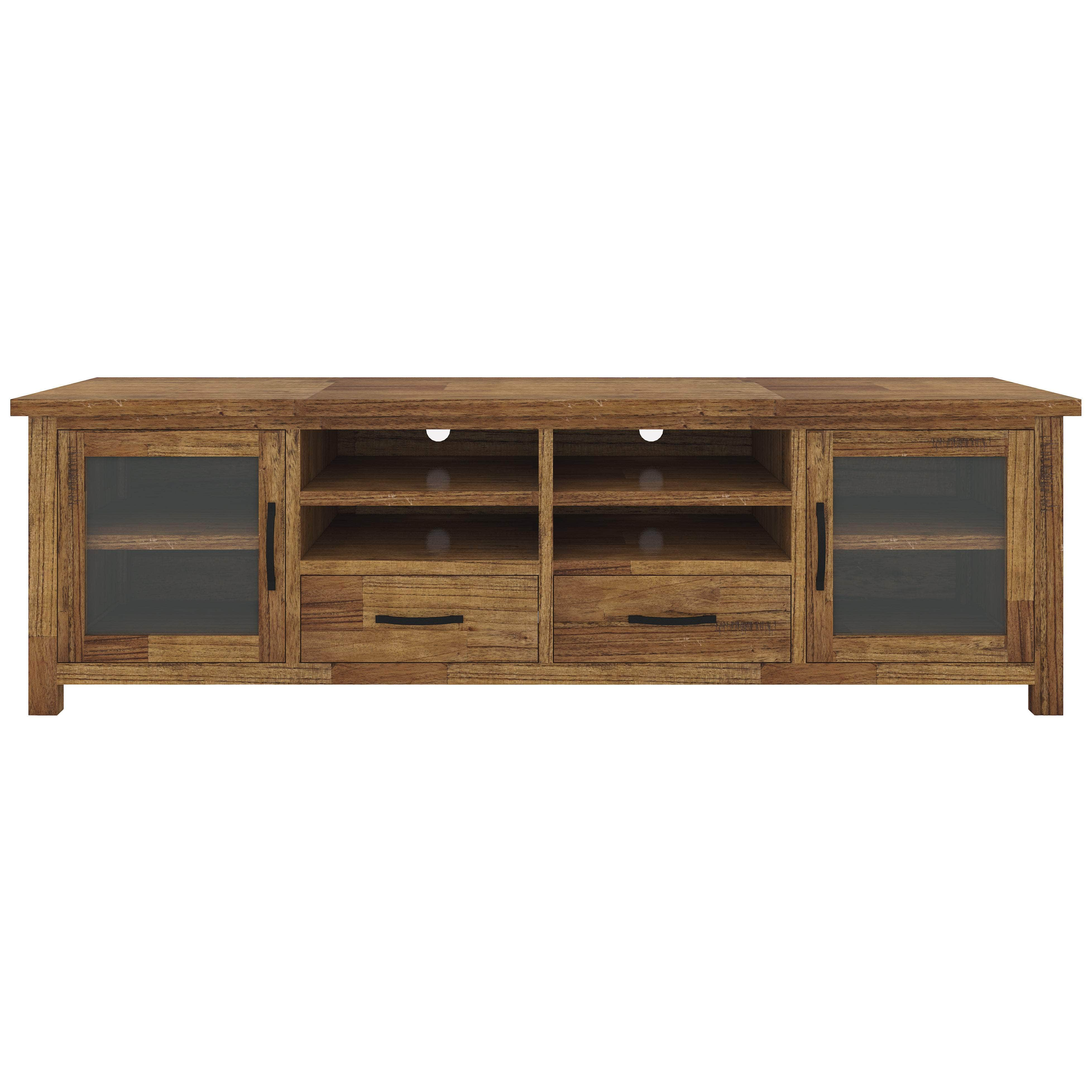 Entertainment Tv Unit 223Cm 2 Door 2 Drawer Mt Ash Wood - Brown