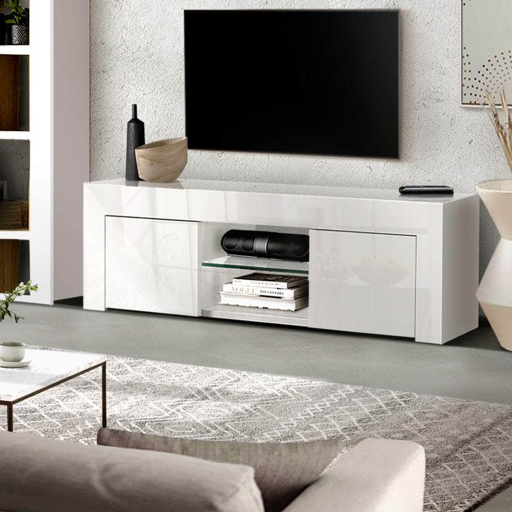 Entertainment Unit Tv Cabinet 130Cm White Ivan