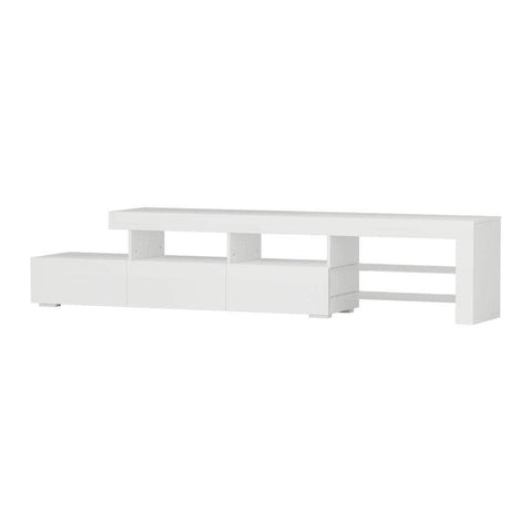 Entertainment Unit TV Cabinet LED 215cm White Caya