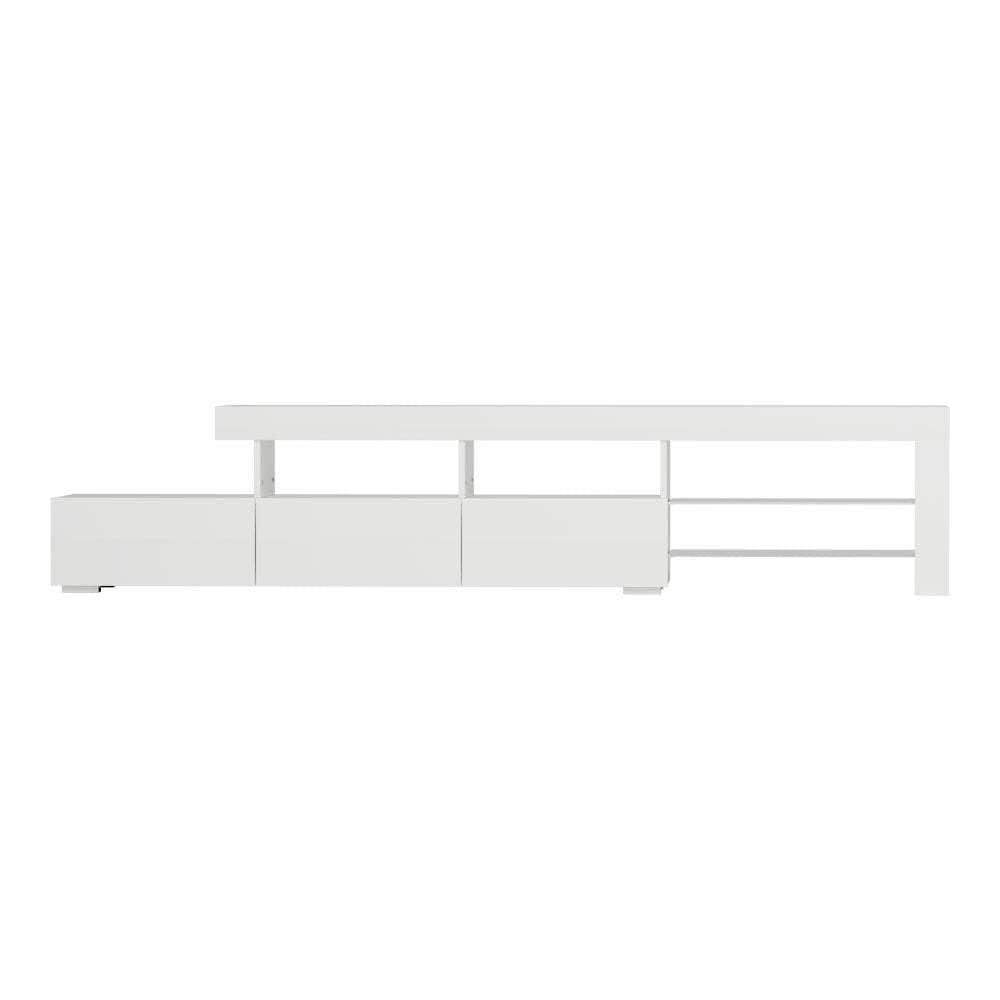 Entertainment Unit TV Cabinet LED 215cm White Caya