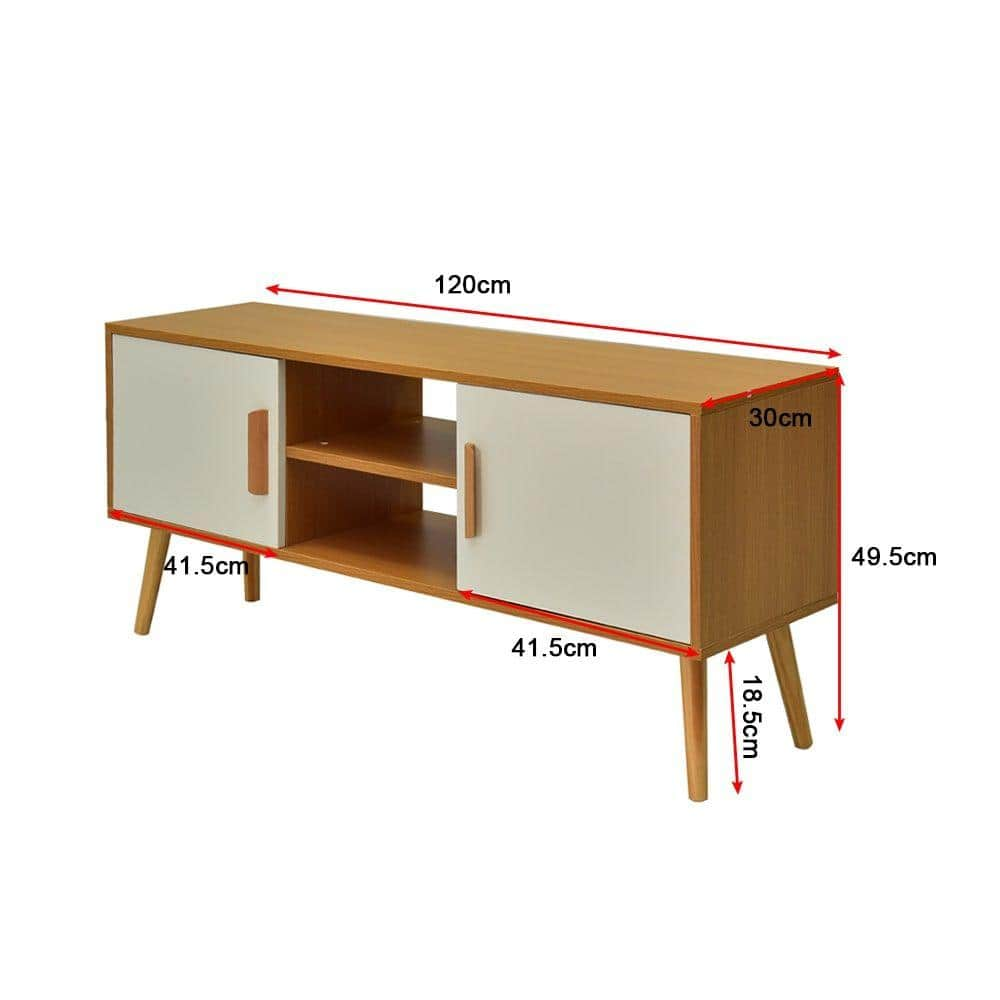 Entertainment Unit Tv Unit With Ample Storage And Double-Doors 120Cm