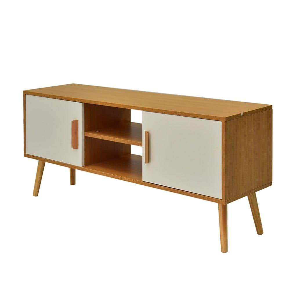 Entertainment Unit Tv Unit With Ample Storage And Double-Doors 120Cm