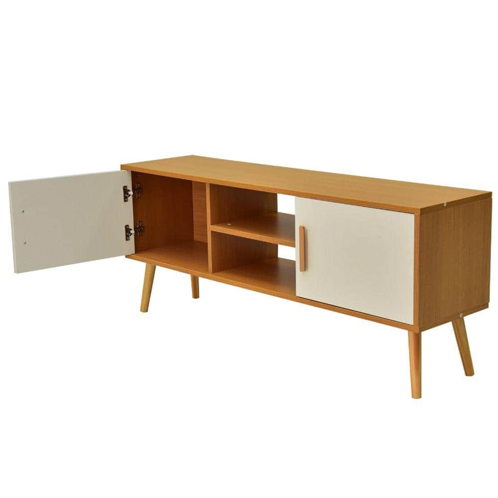 Entertainment Unit Tv Unit With Ample Storage And Double-Doors 120Cm