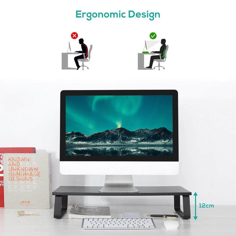 Ergolife Black Monitor Stand Riser