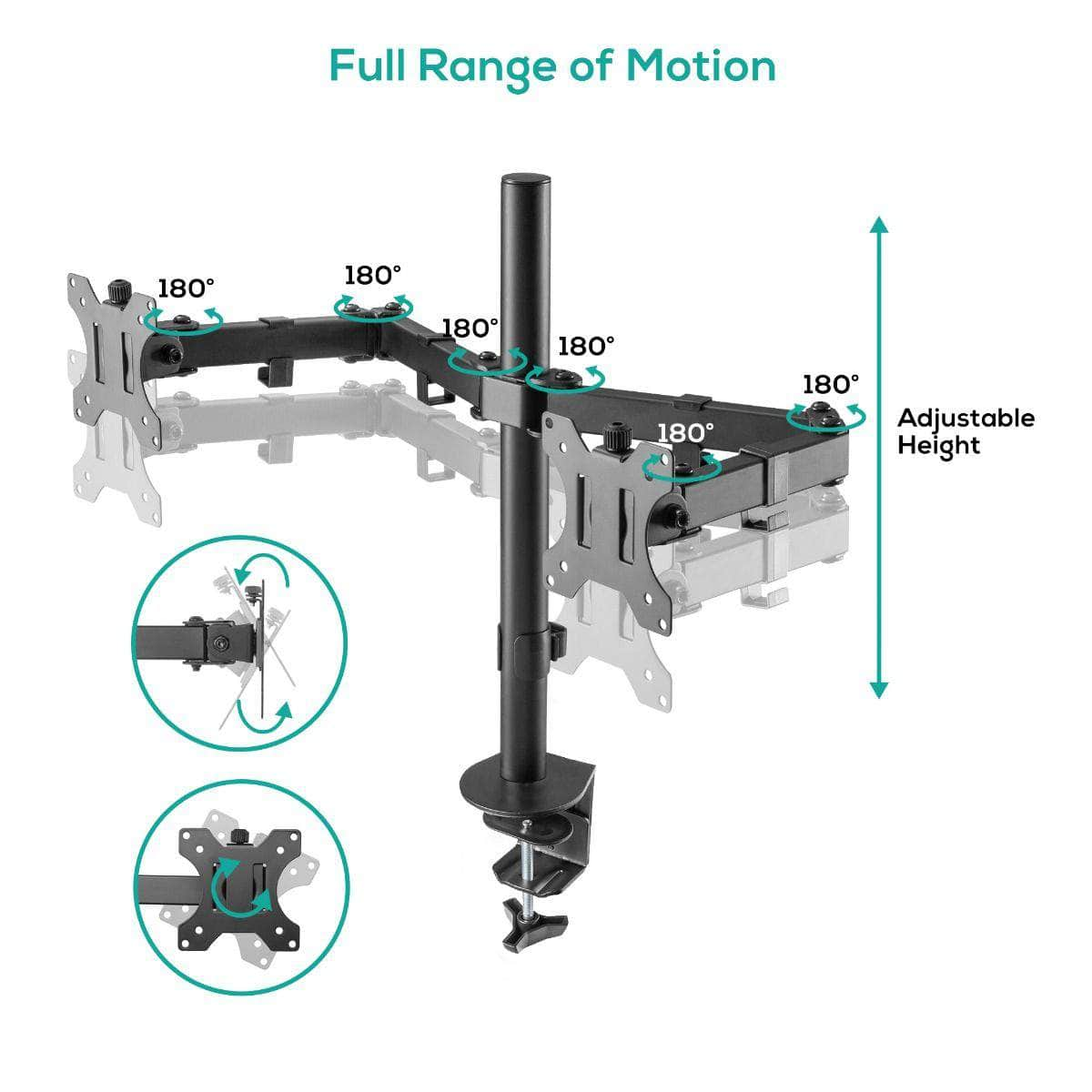 Ergolife Dual Monitor Screen Double Joint Monitor Arm