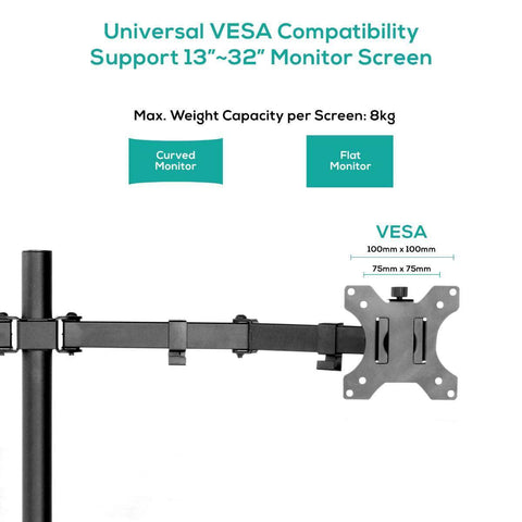 Ergolife Dual Monitor Screen Double Joint Monitor Arm