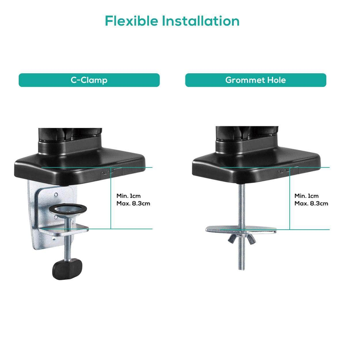 Ergolife Dual Monitor Screen Steel Gas Spring Monitor Arm