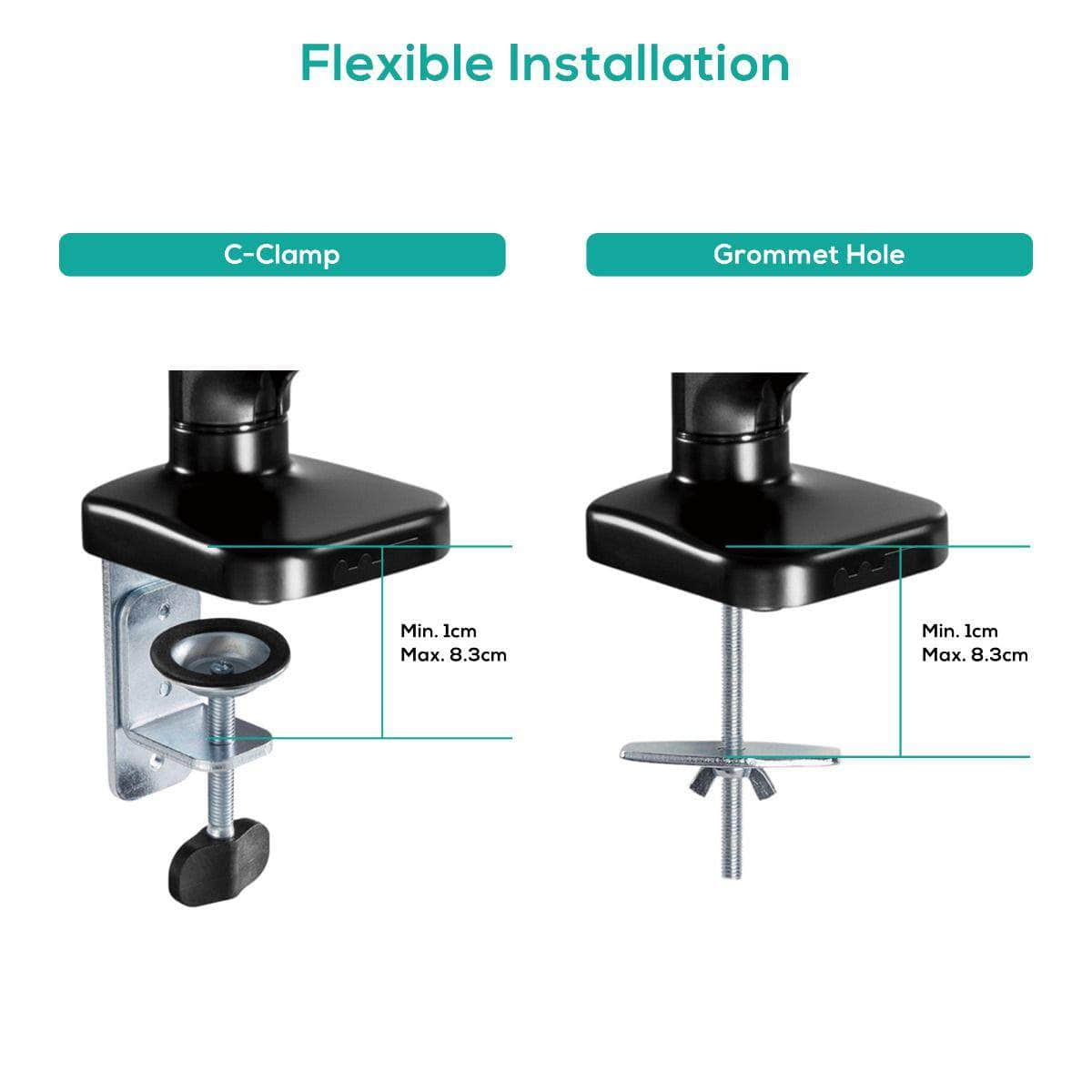 Ergolife Single Monitor Screen Steel Gas Spring Monitor Arm