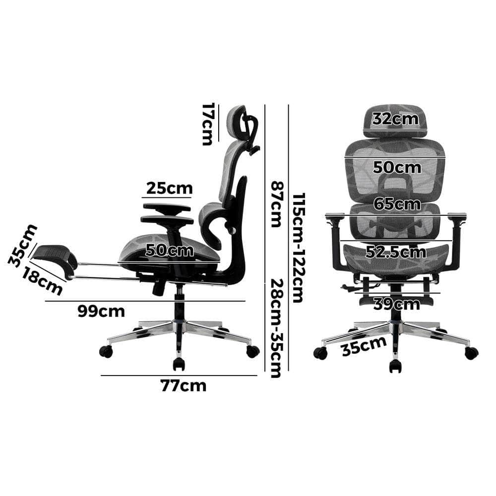 Ergonomic Office Chair Mesh Executive Seat Black/Grey/White